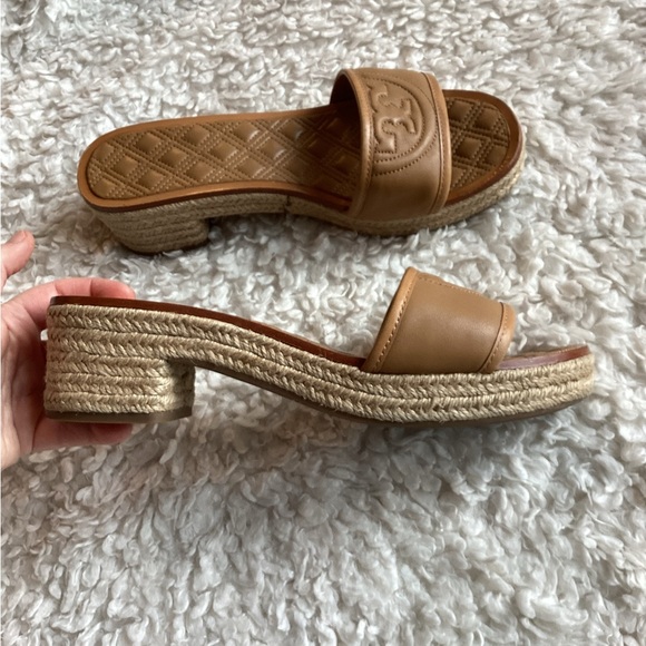 Tory Burch Fleming Low Heel Slide Espadrille Sandals, Size 9.5. - Picture 12 of 14